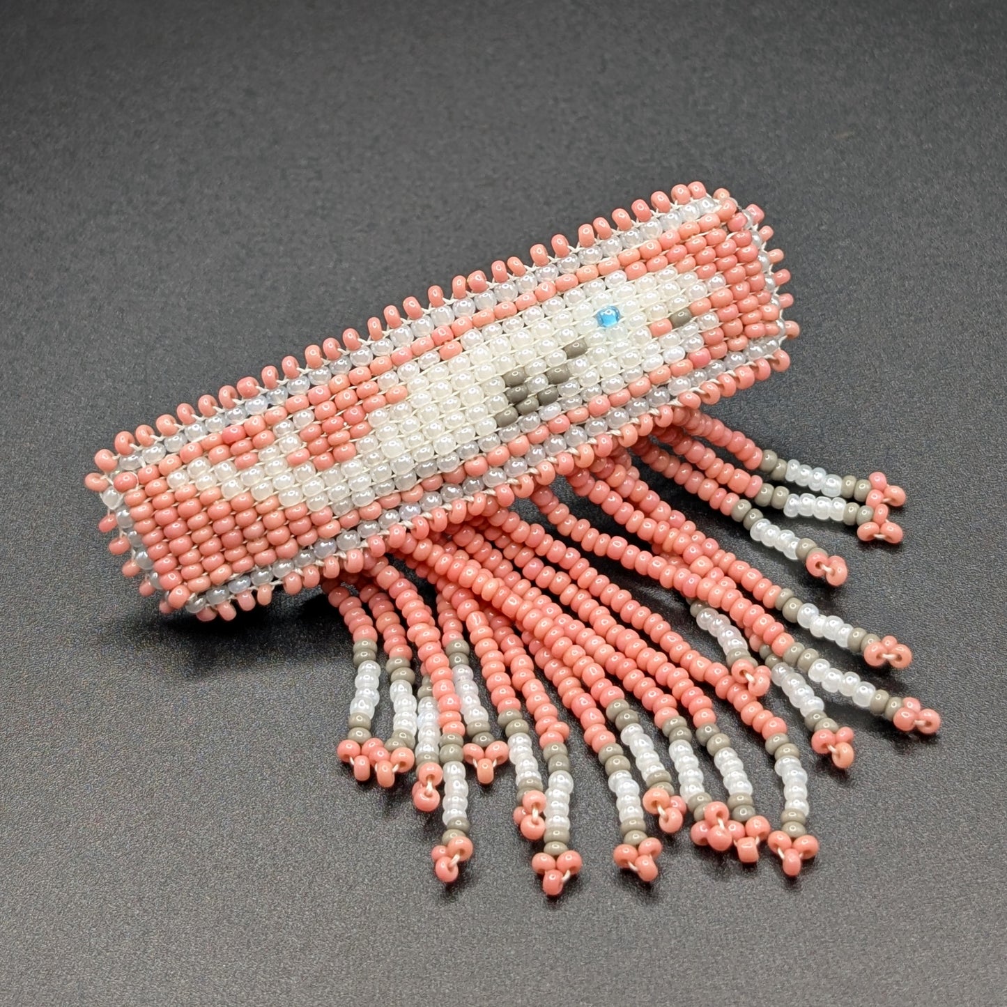 Whale with Fringe Loom Beaded Barrettes