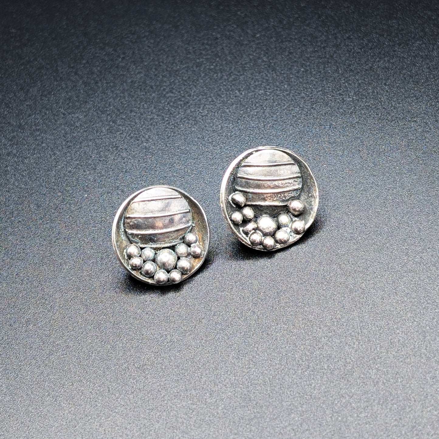 Water & Sky Silver Sterling Silver Stud Earrings