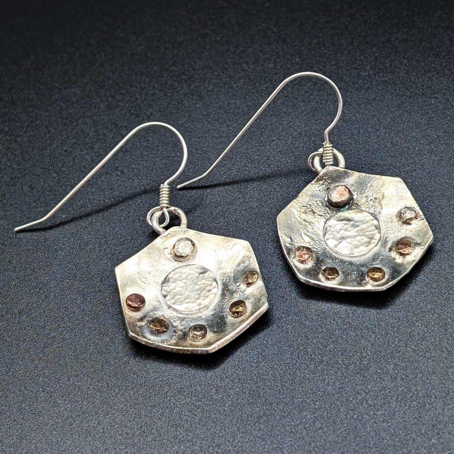 Moon & Stars Silver Sterling Silver Dangle Earrings