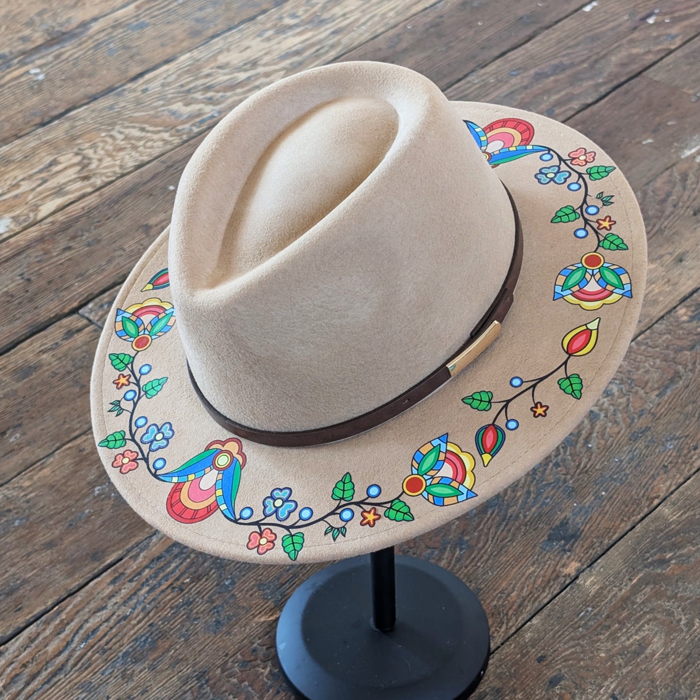 "Elder's Prayer" Beige Wool Wide Brim Hat