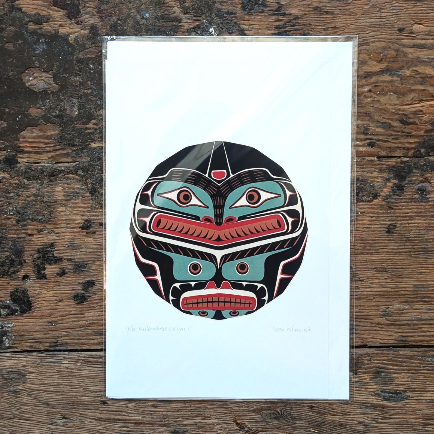 Split Killerwhale Design II Greeting Card | Sean Whonnock