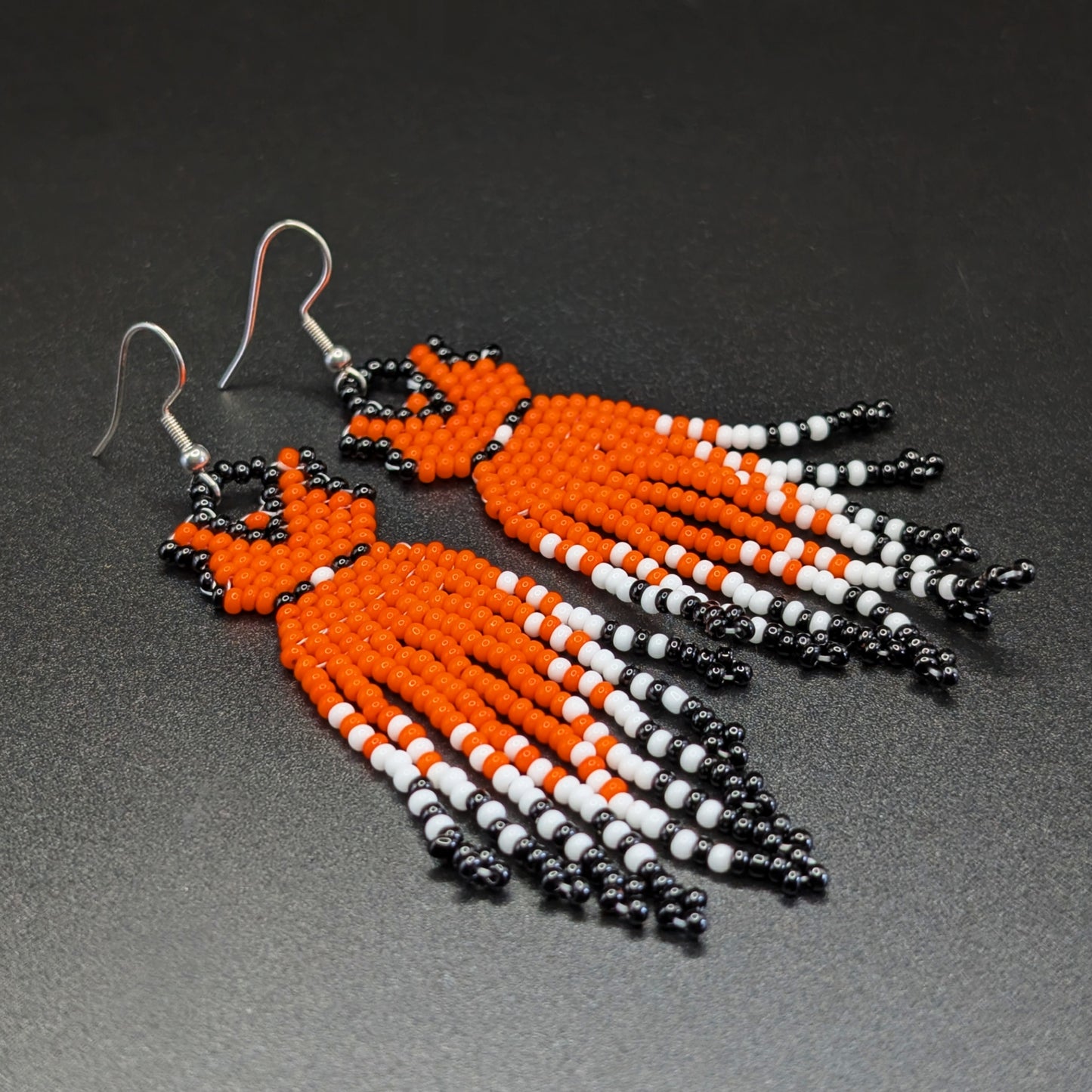 Beaded Orange Dress Fringe Earrings Summer 2025 Collection