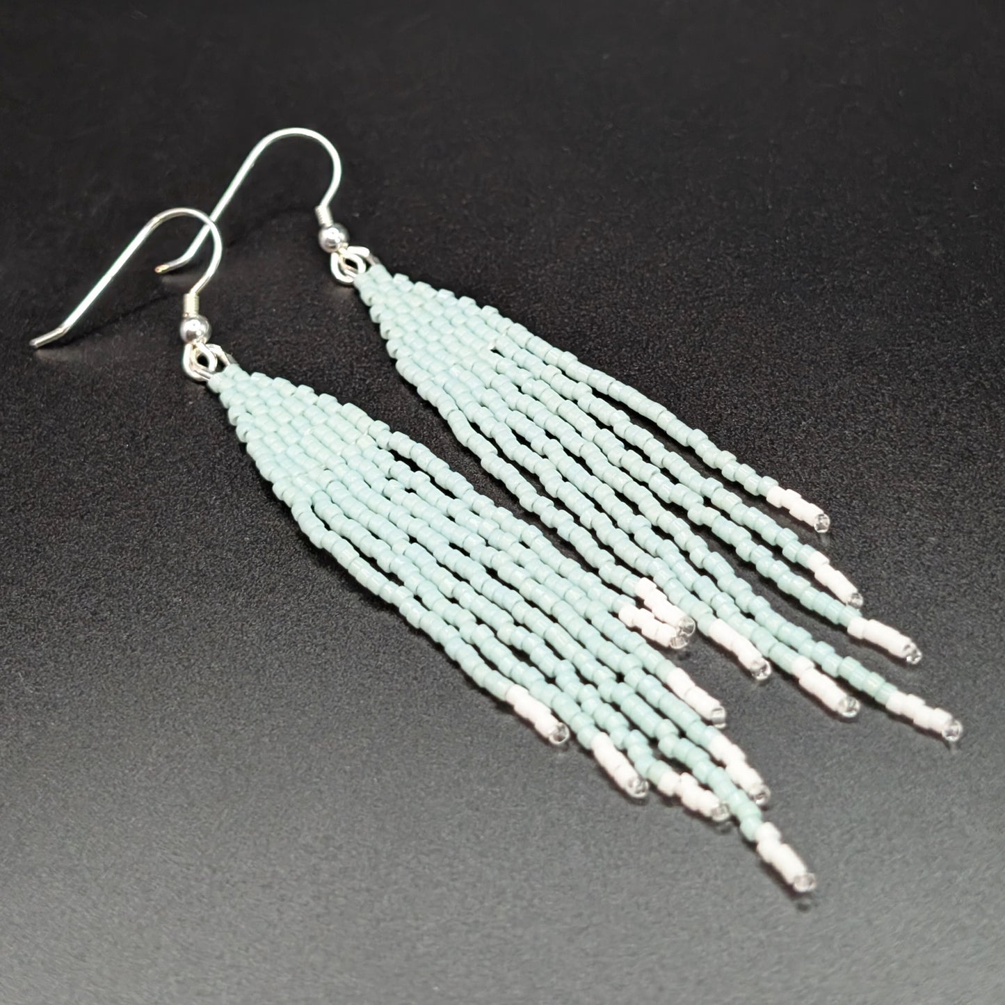 Teal Fringe Earrings