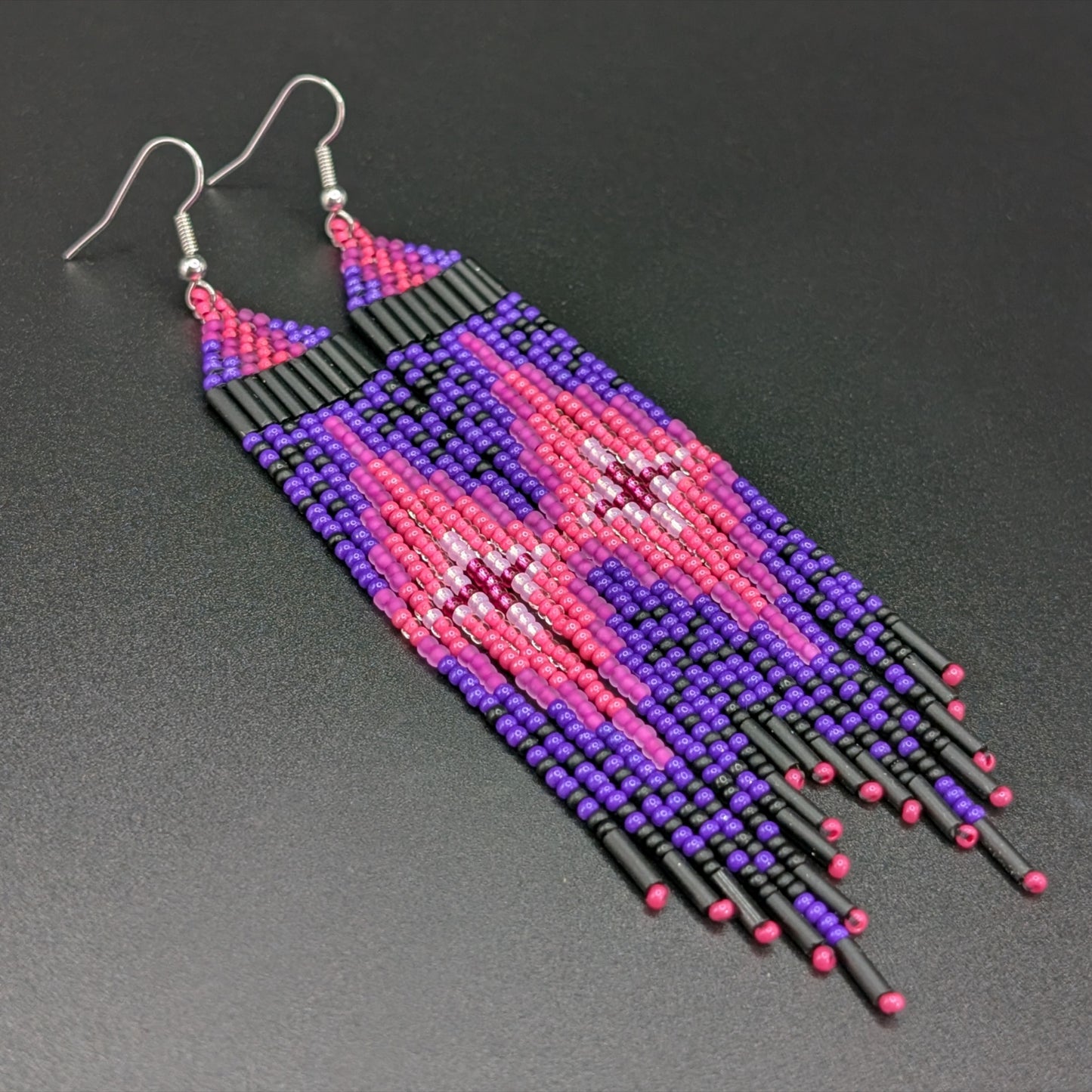 "Grape Cluster Crush" Starburst Fringe Earrings