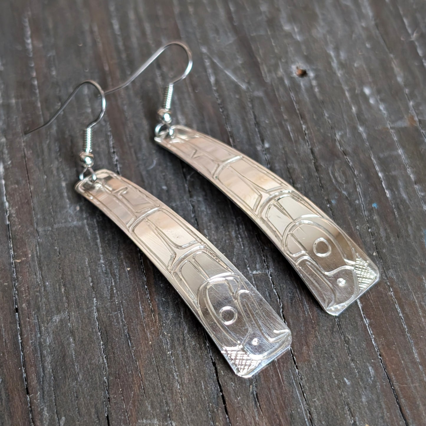 Thunderbird Silver Dangling Earrings | Norman Seaweed