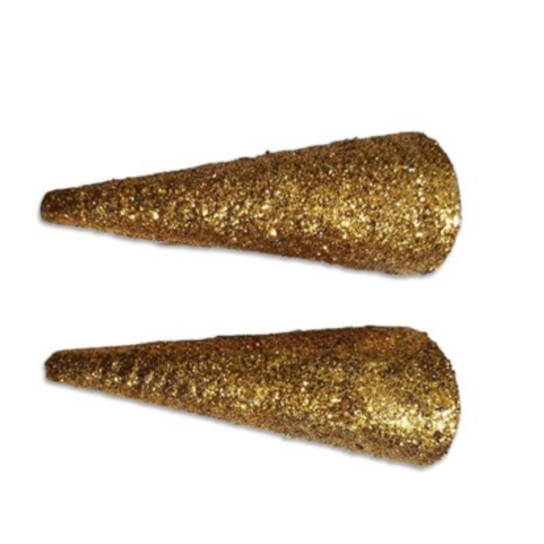 Gold Glitter Jingle Cones