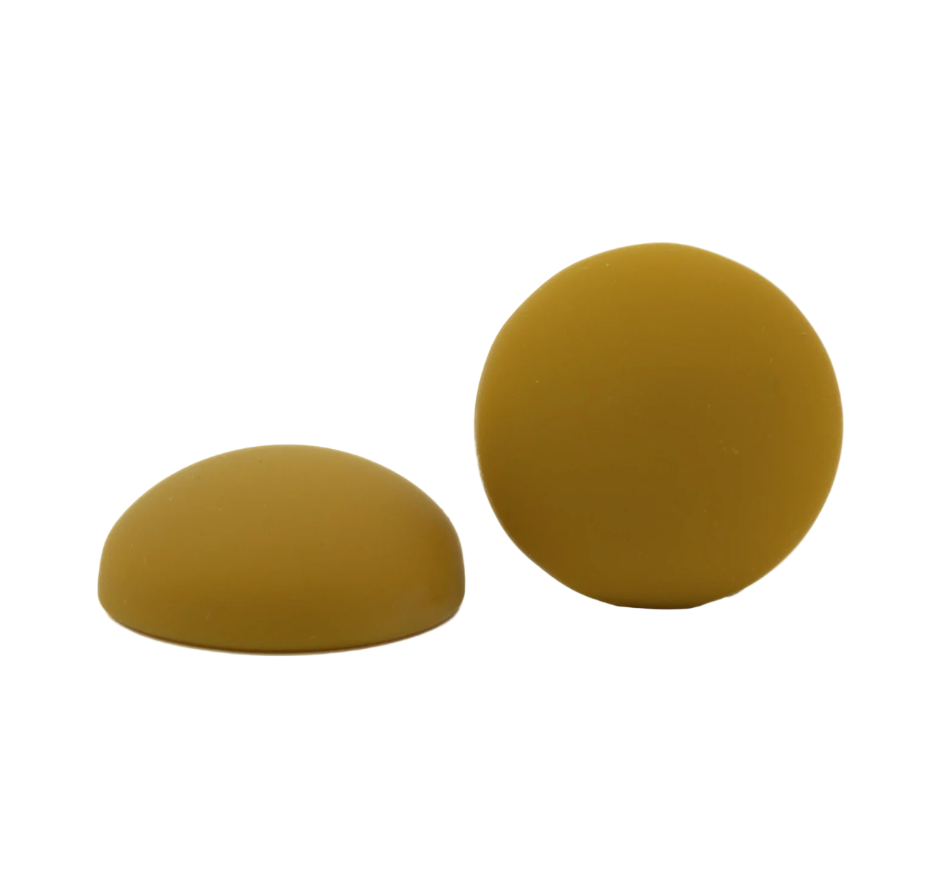 Mustard Round Matte Cabochons