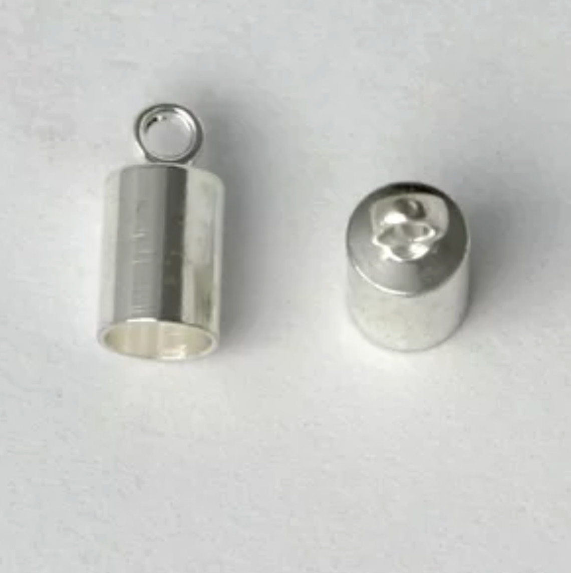 End Cap with Loop Silver Plated Brass