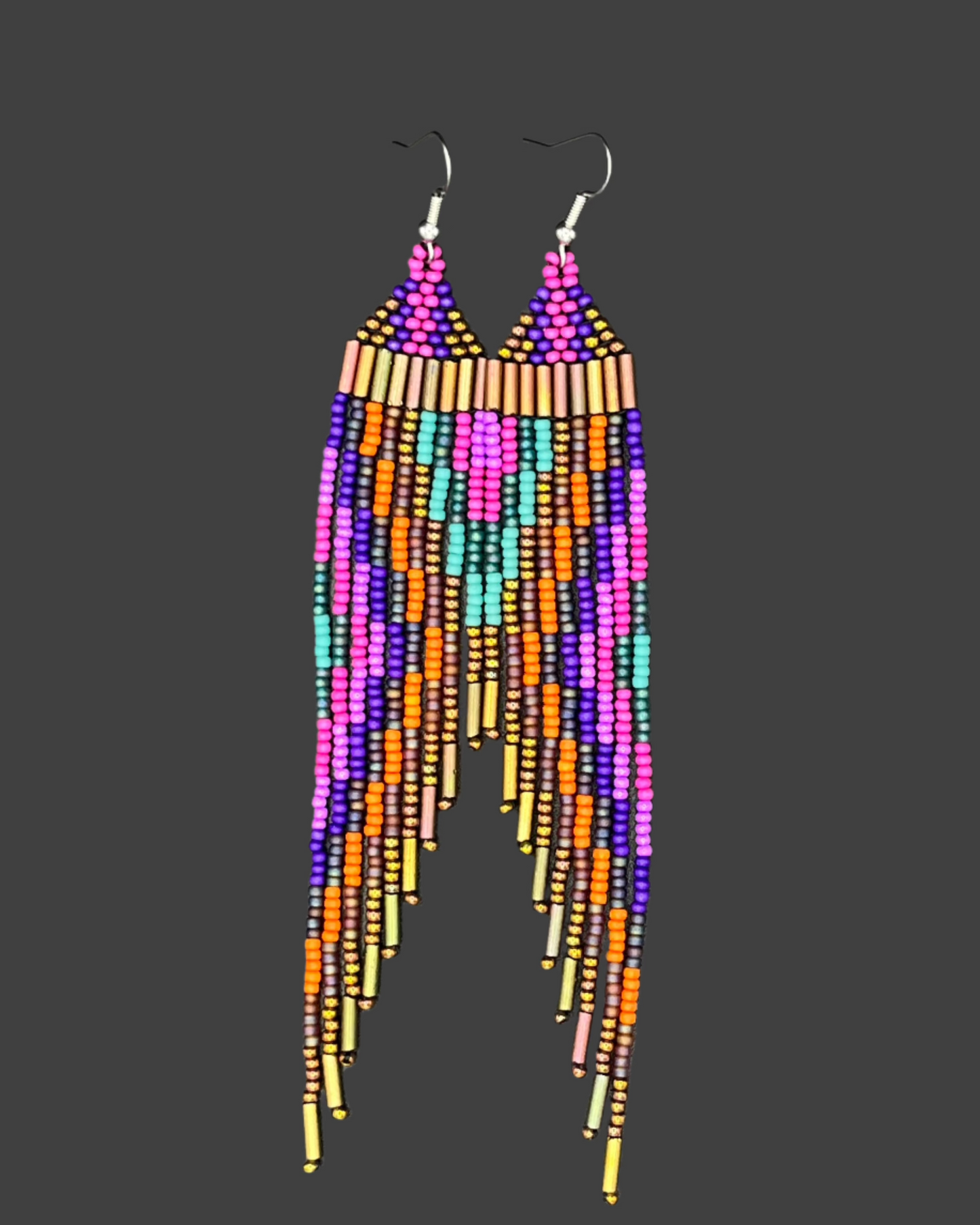 "Copper Festival" Double Wear Fringe Earrings