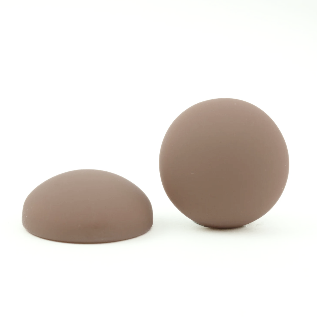 Coffee Brown Round Opaque Matte Cabochons