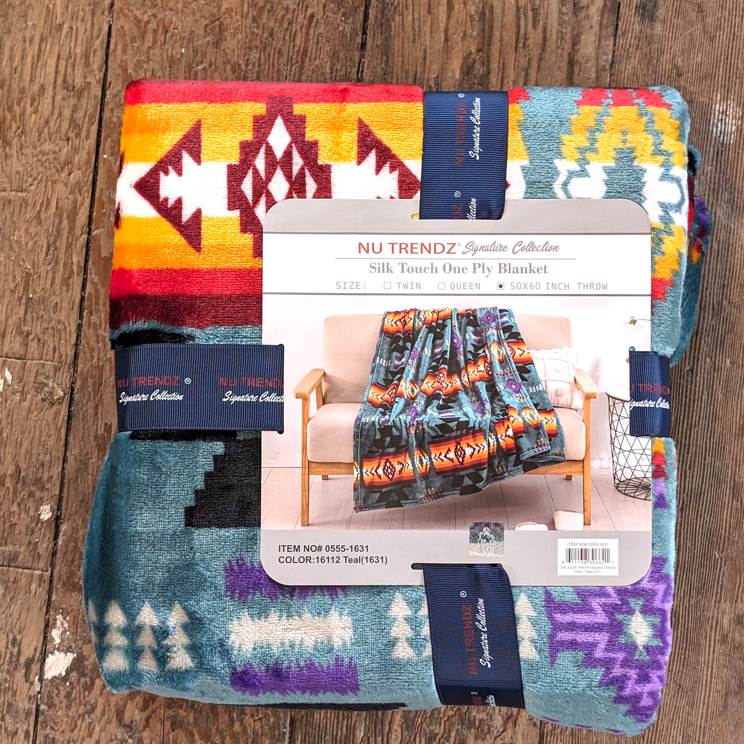 Teal Silk Southwest Touch Throw Blanket | NuTrendz
