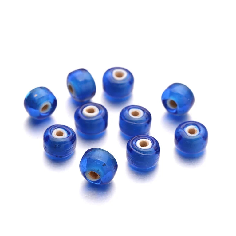 Red White Heart Beads