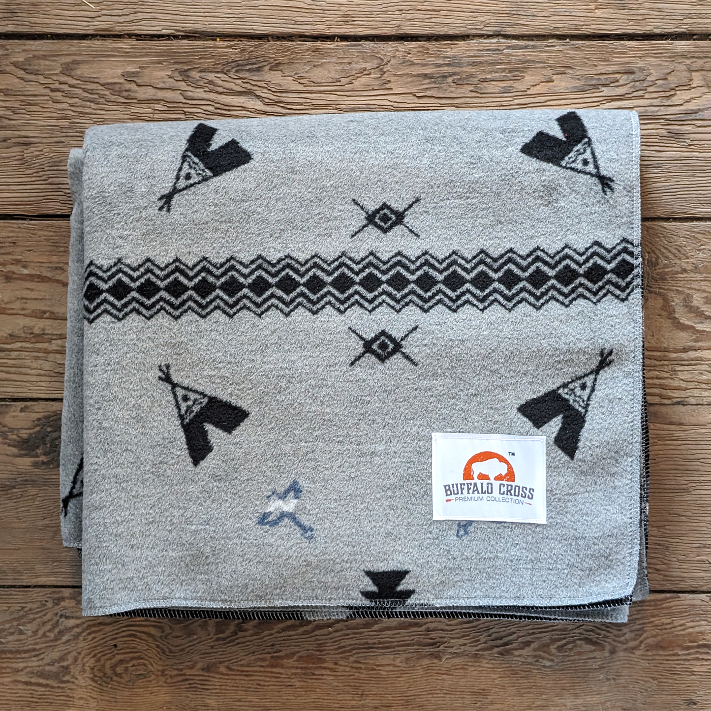 Grey Teepee Premium Fleece Blanket