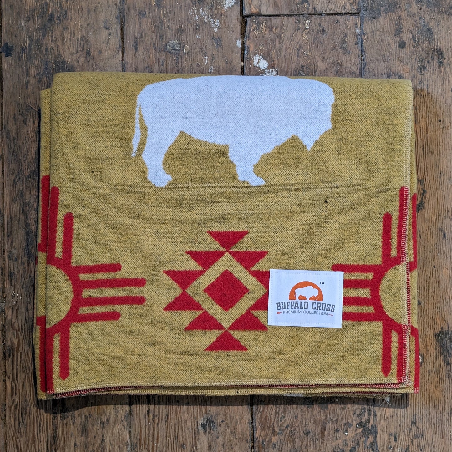 White Buffalo Red & Yellow Premium Fleece Blanket