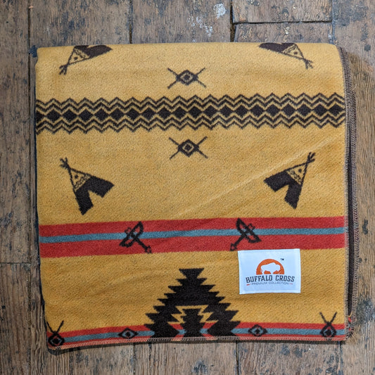 Yellow Teepee Premium Fleece Blanket