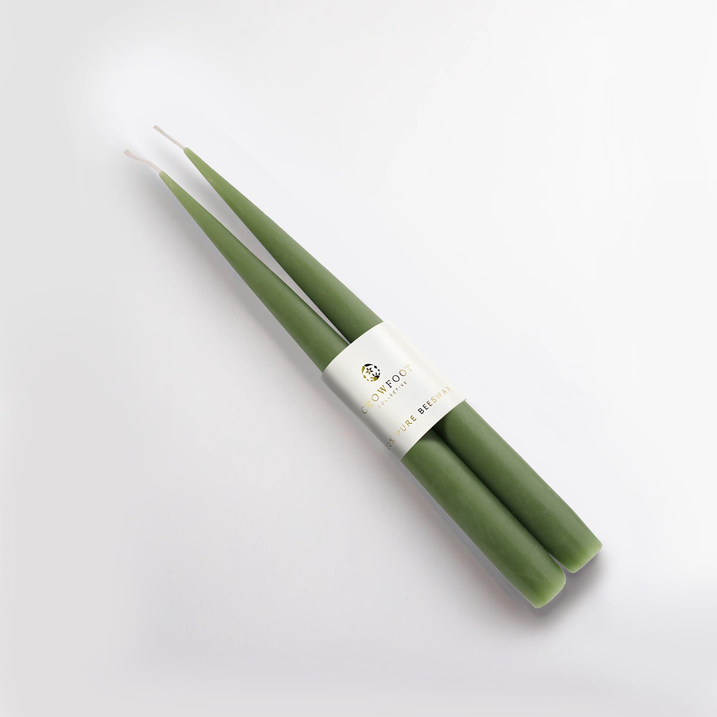 "Sage Green" Taper Natural Beeswax Candles