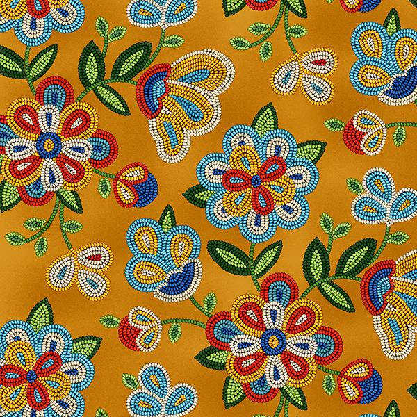 "Orange Moose Beads" Fabric