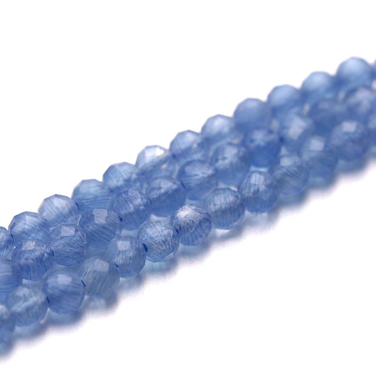 Cats Eye Fibre Optic Faceted Beads 3mm
