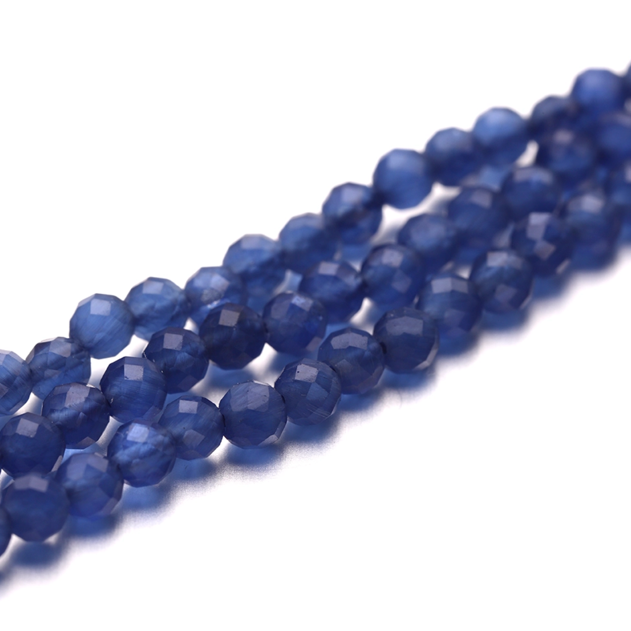 Cats Eye Fibre Optic Faceted Beads 3mm