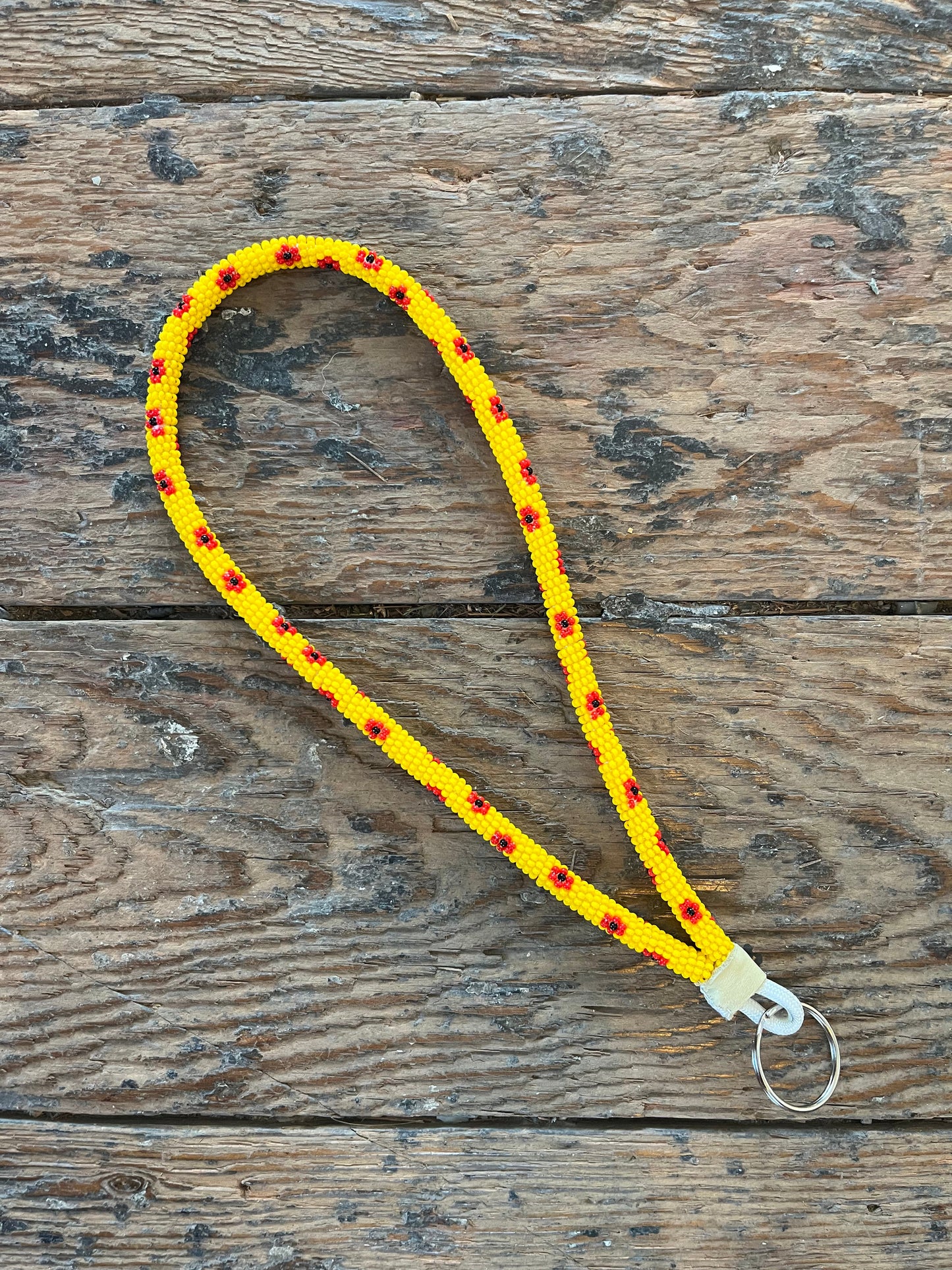 Yellow Floral Lanyard