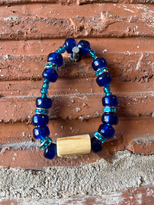 Blue Bead Devil's Club Bracelet