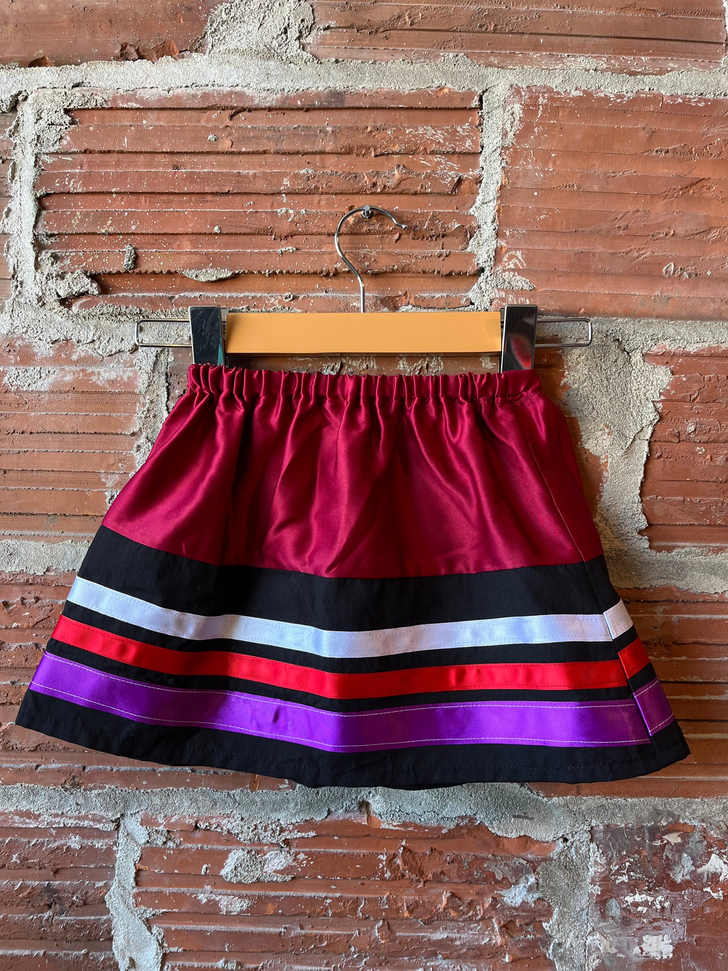 Maroon & Black Children's Ribbon Skirt