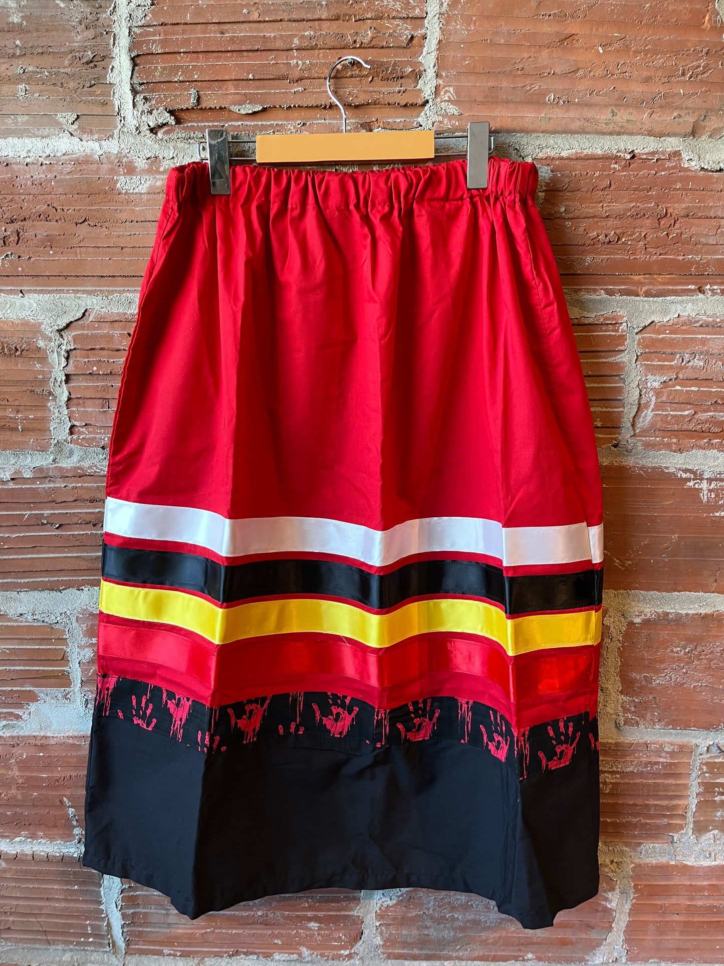 Red MMIWG2S Patterned Adult Ribbon Skirt