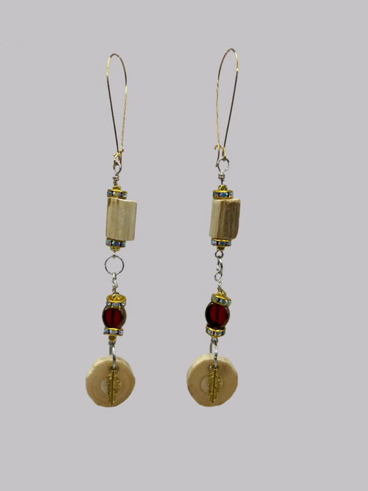 Double Devil's Club Bead Dangling Earrings