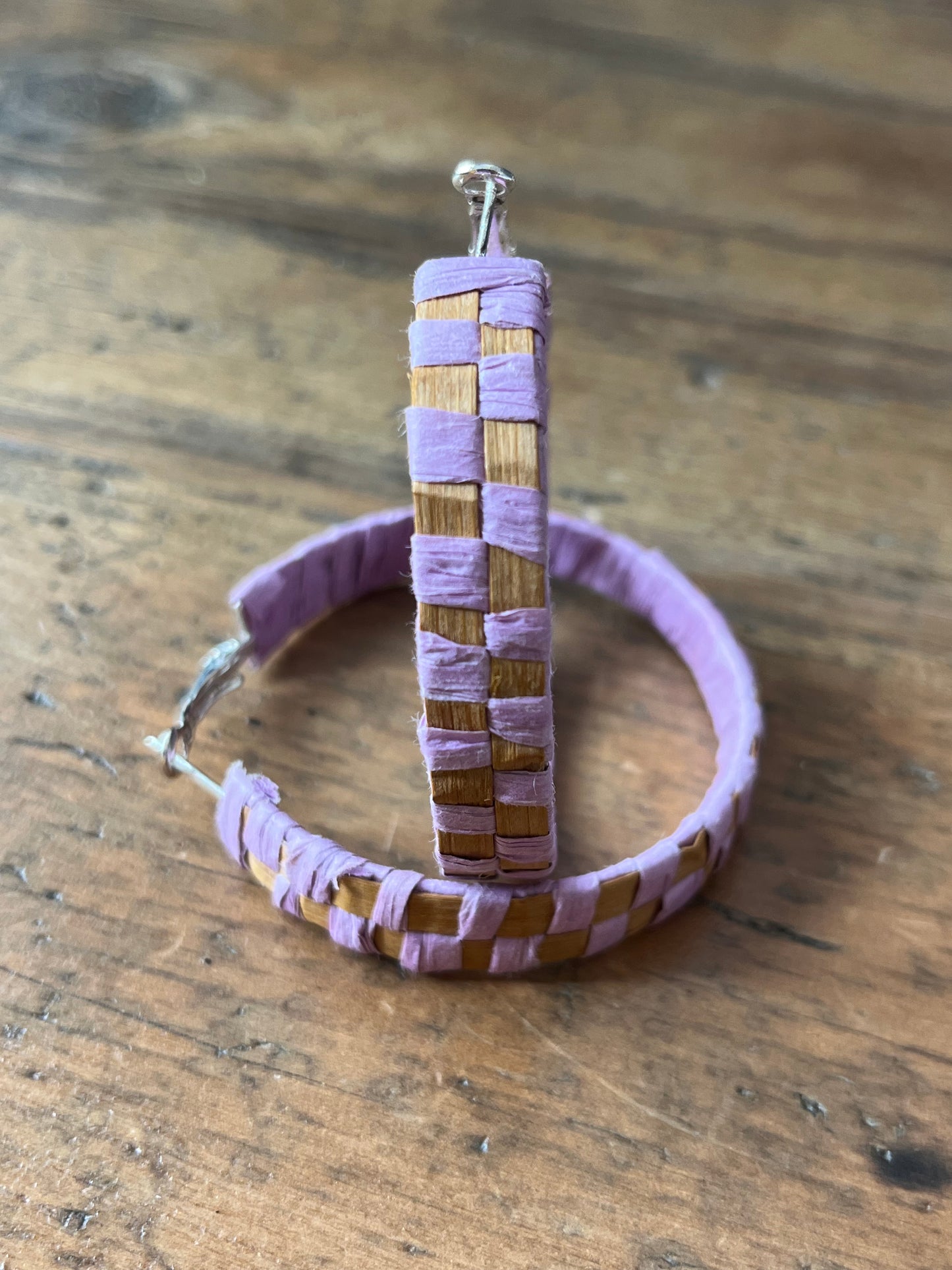 Lavender Cedar Woven Hoops