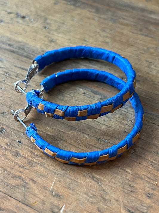 Small Blue Cedar woven hoops