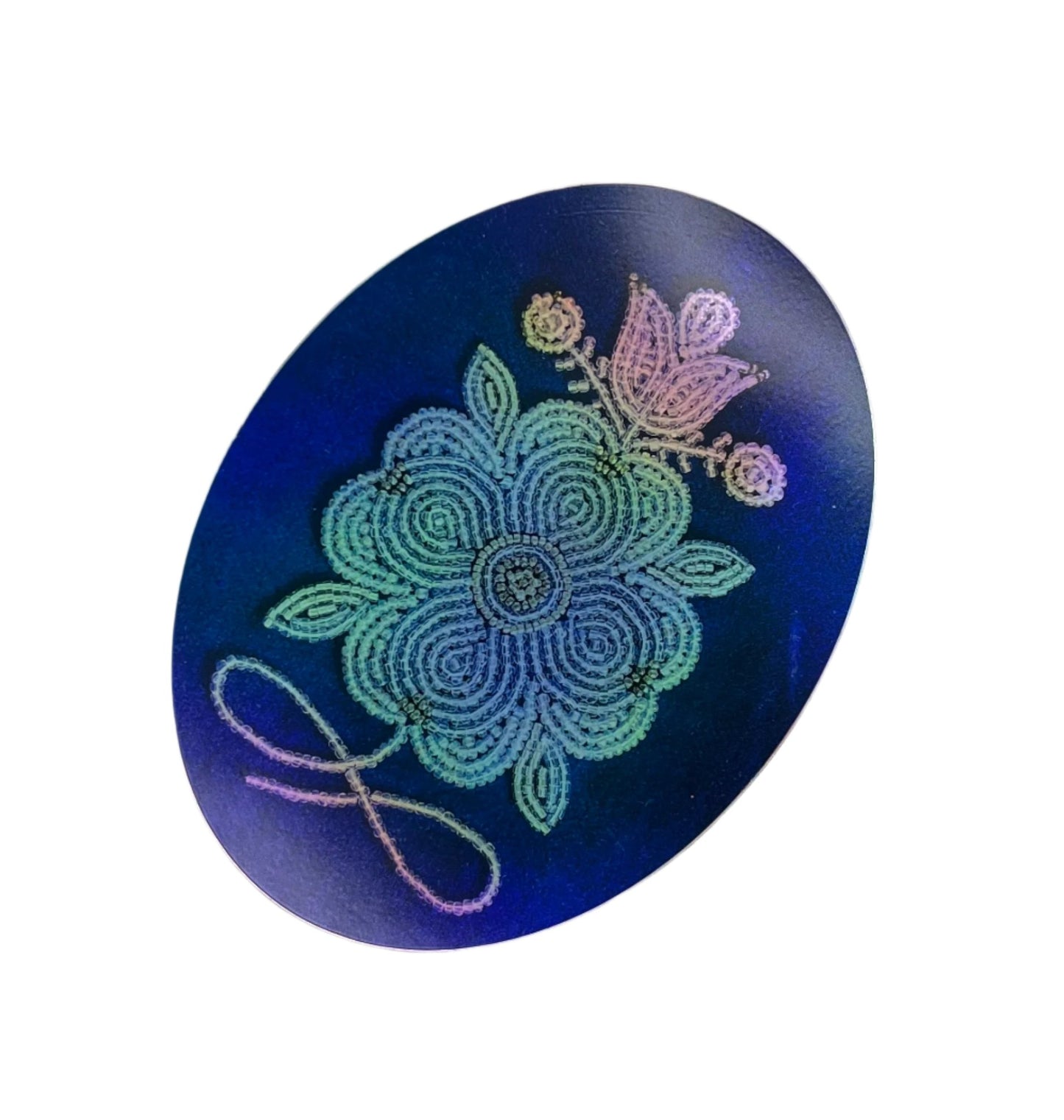 Beaded "si-kom-di-loo" Holographic Sticker