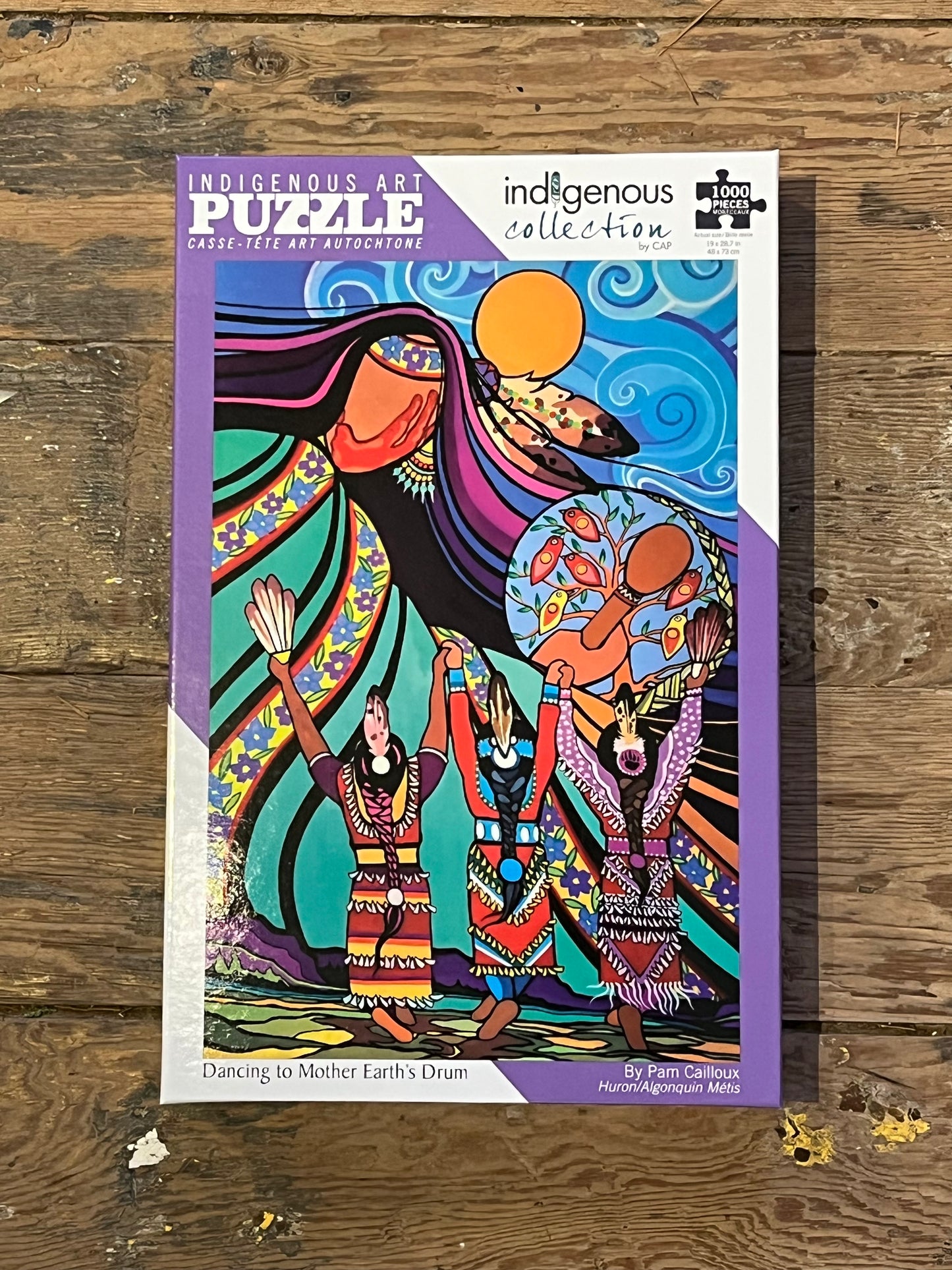 Indigenous Art Puzzle - Dancing to Mother Earth's Drum by Pam Cailloux/Huron/Algonquin/Métis