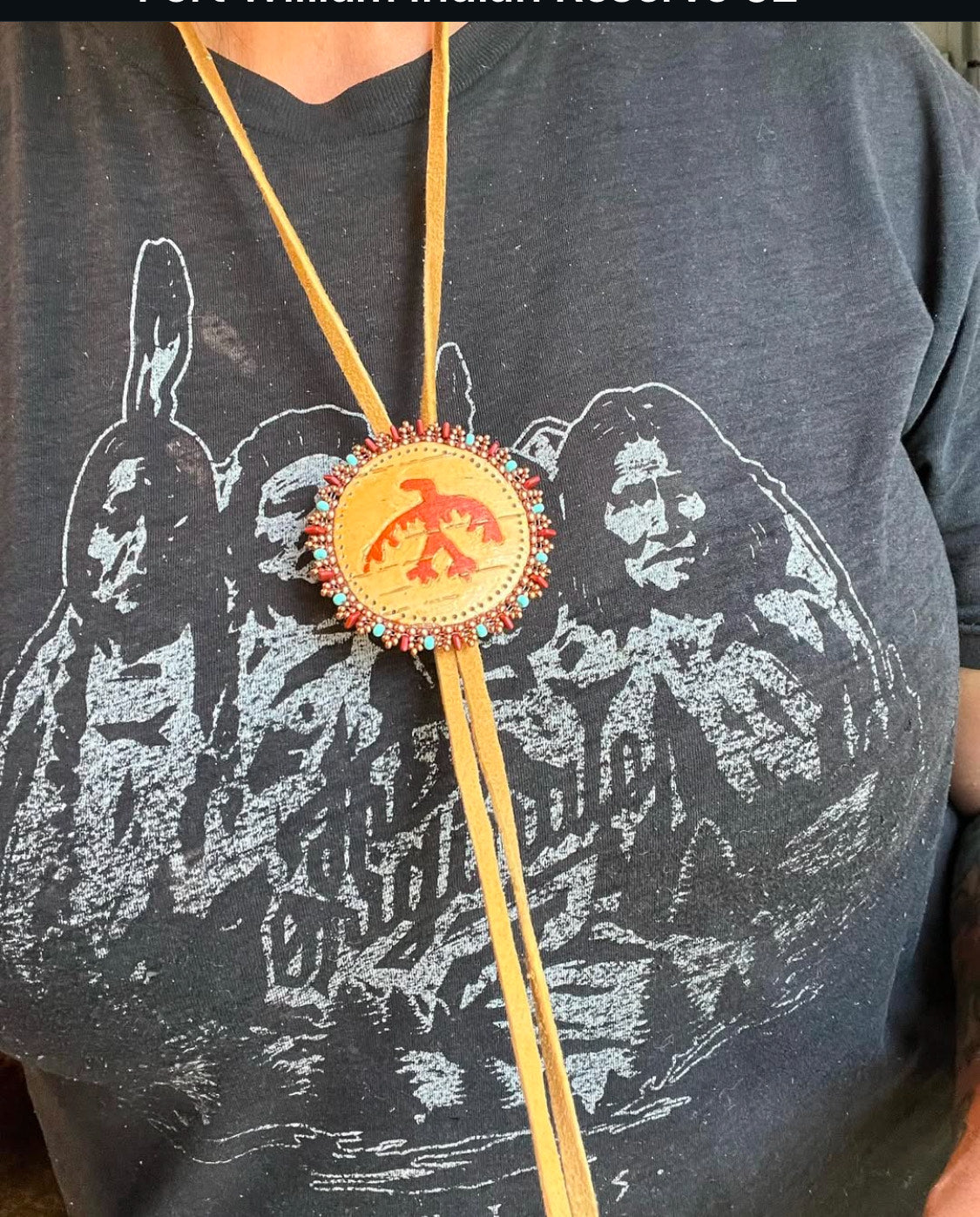 Winter Birch Bark Medallion/Etched Winter Birch Bark Bolo Ties. Wiigwas Manidoog Workshop Series