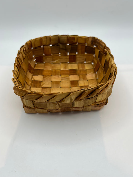 Yellow Cedar Woven Jewelry Basket