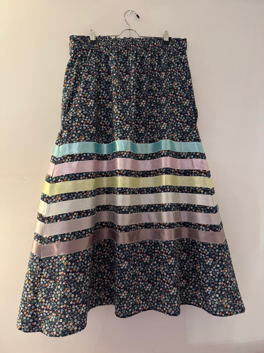 Cotton Ribbon Skirt | Floral & Pastel
