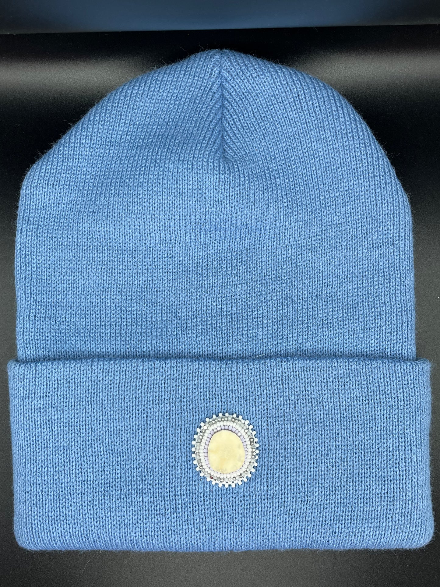 Beaded Deer Antler Blue Toque