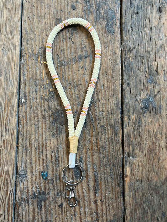 Creamy Striped Wristlet