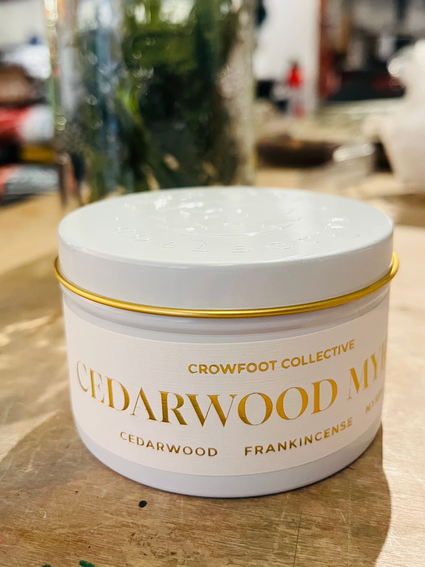 "Cedarwood Myrrh" Candle Tin