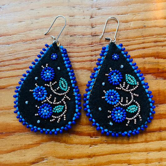Blue Pear Drop Floral Metis Earrings