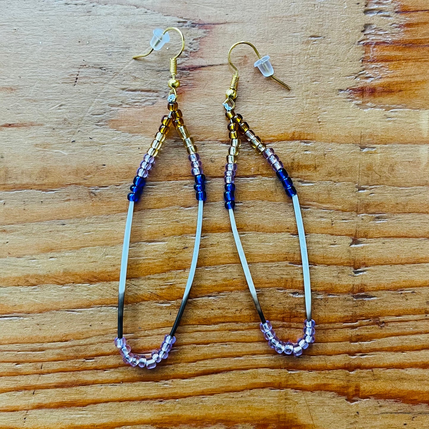 Glass Bead and Quill Earrings