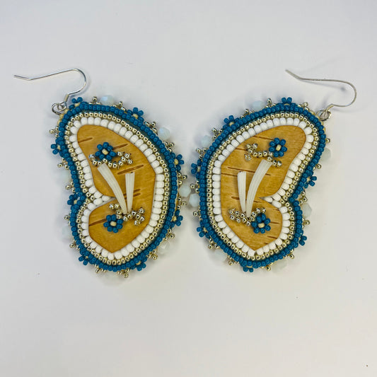 Birch Bark Butterfly Wing Earrings