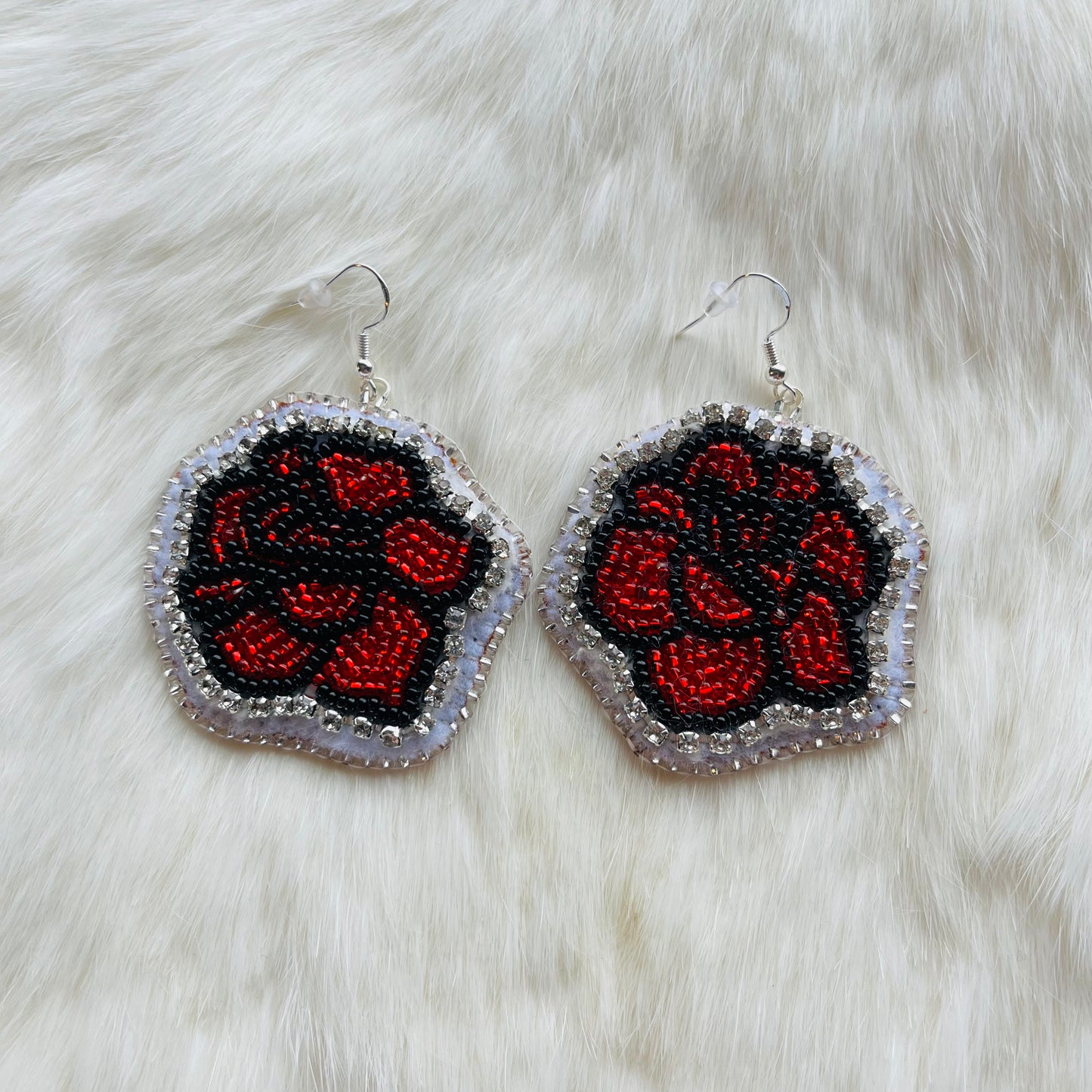 Rose Flat Stitch Earrings