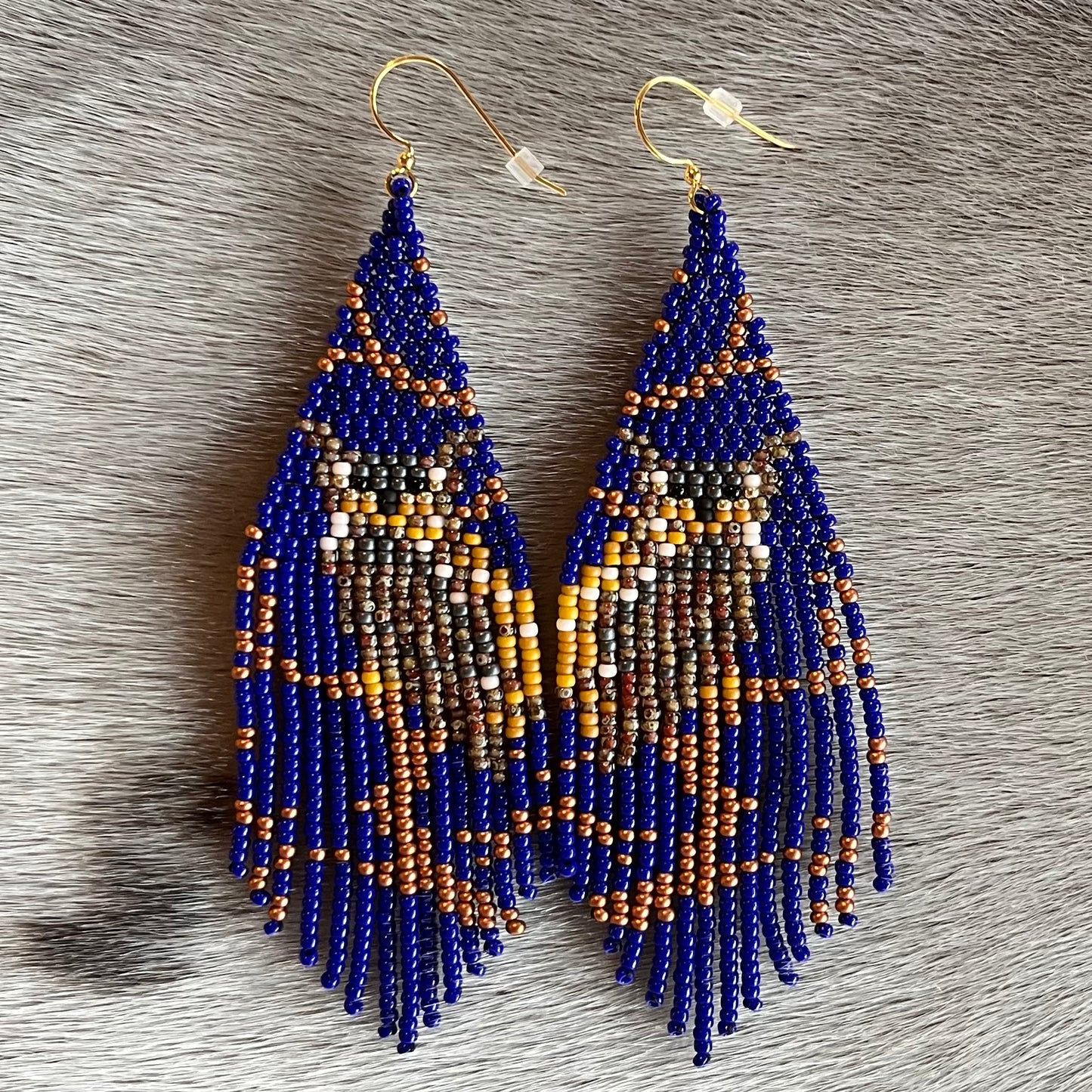 Sitting Owl Beaded Earrings