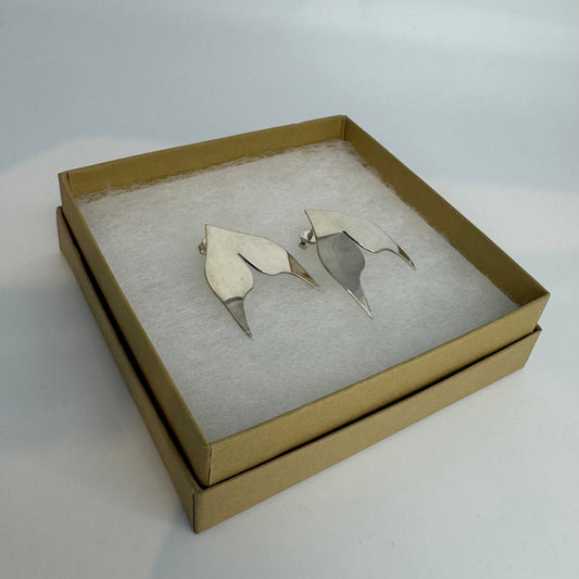 Whale Tale Large Solid Silver "sGaan" Earrings- Gina Mae Schubert