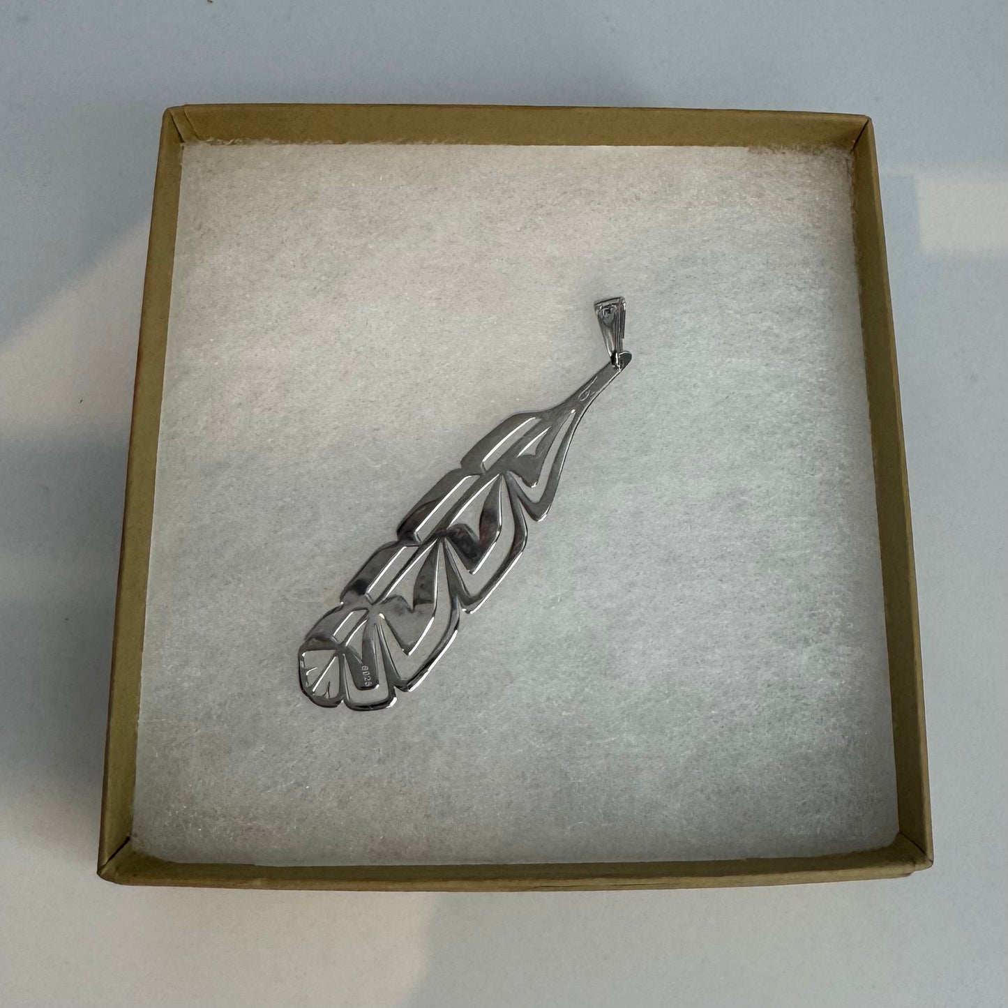 Manifesto Feathers - Large Silver Feather Pendant- Gina Mae Schubert