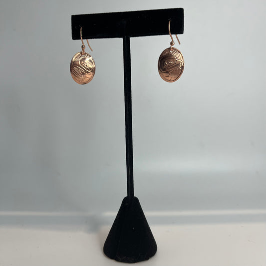 Small Copper Eagle Earrings