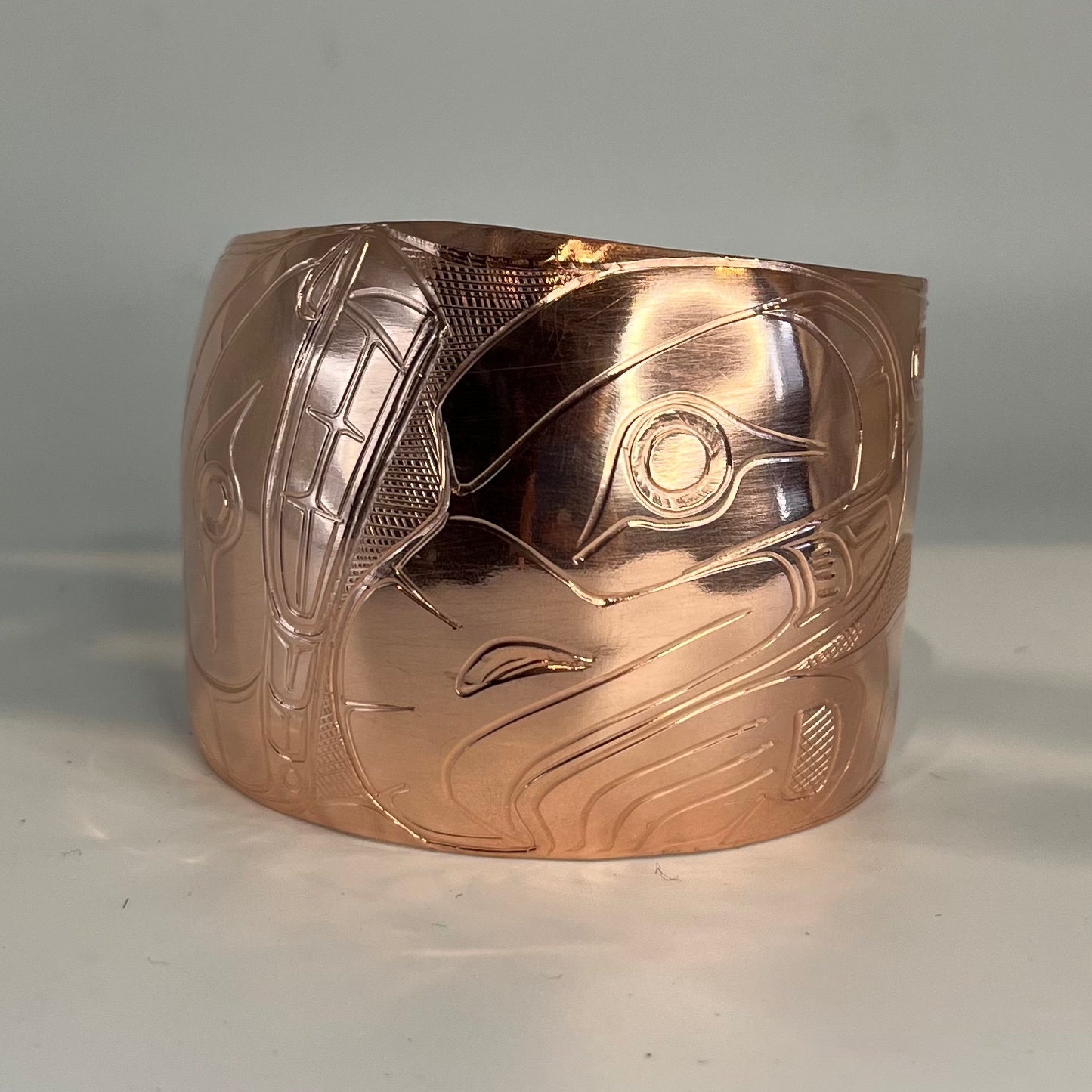 Whale & Thunderbird Copper Cuff Bracelet 2"/6"