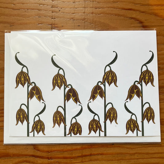 Chocolate Lily Greeting Card- Brianna Bear