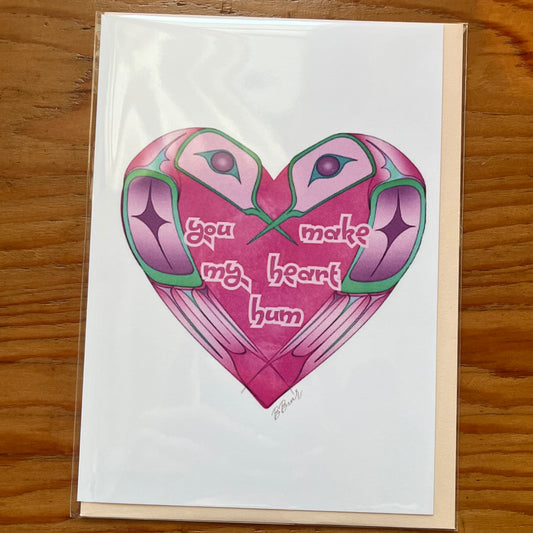 Humming Bird Love Greeting Card