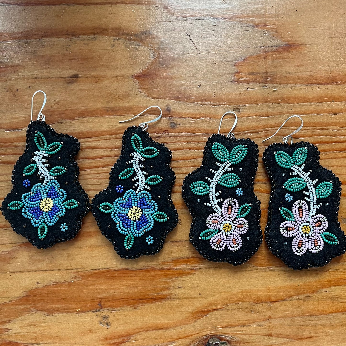 Floral Beaded Earrings Assorted Colours